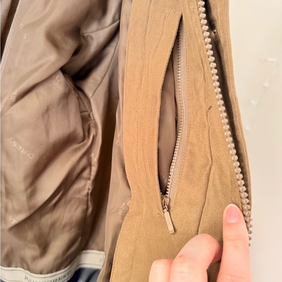 RAINFOREST Mens Size L Tan (2in1) Down Coat Leather Collar Military Field Jacket - Picture 11 of 16